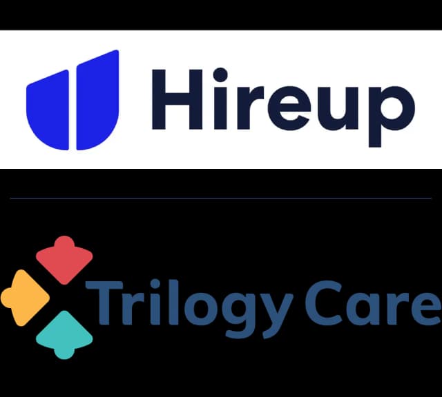 HireUp and Trilogy Care logos side by side