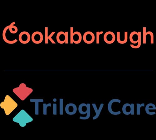 Cookaborough and Trilogy Care logos side to side