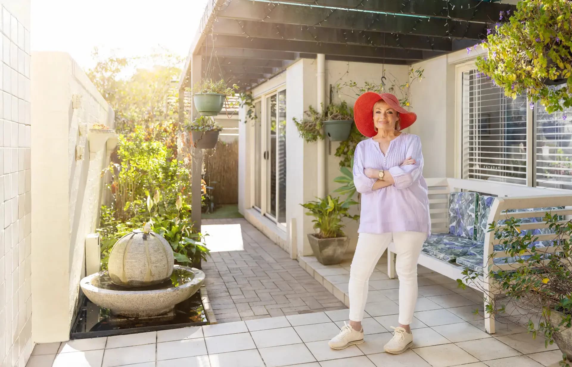 Paula Duncan smiling at home