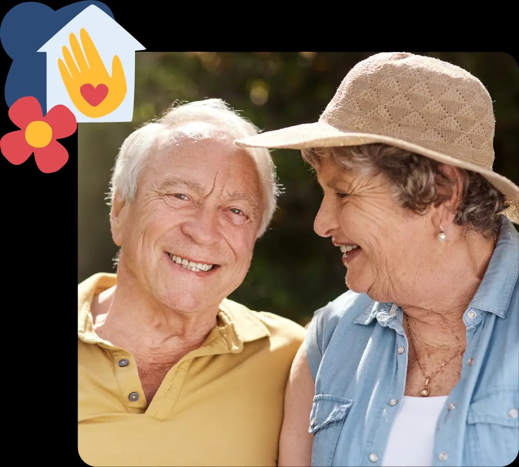 Older couple smiling