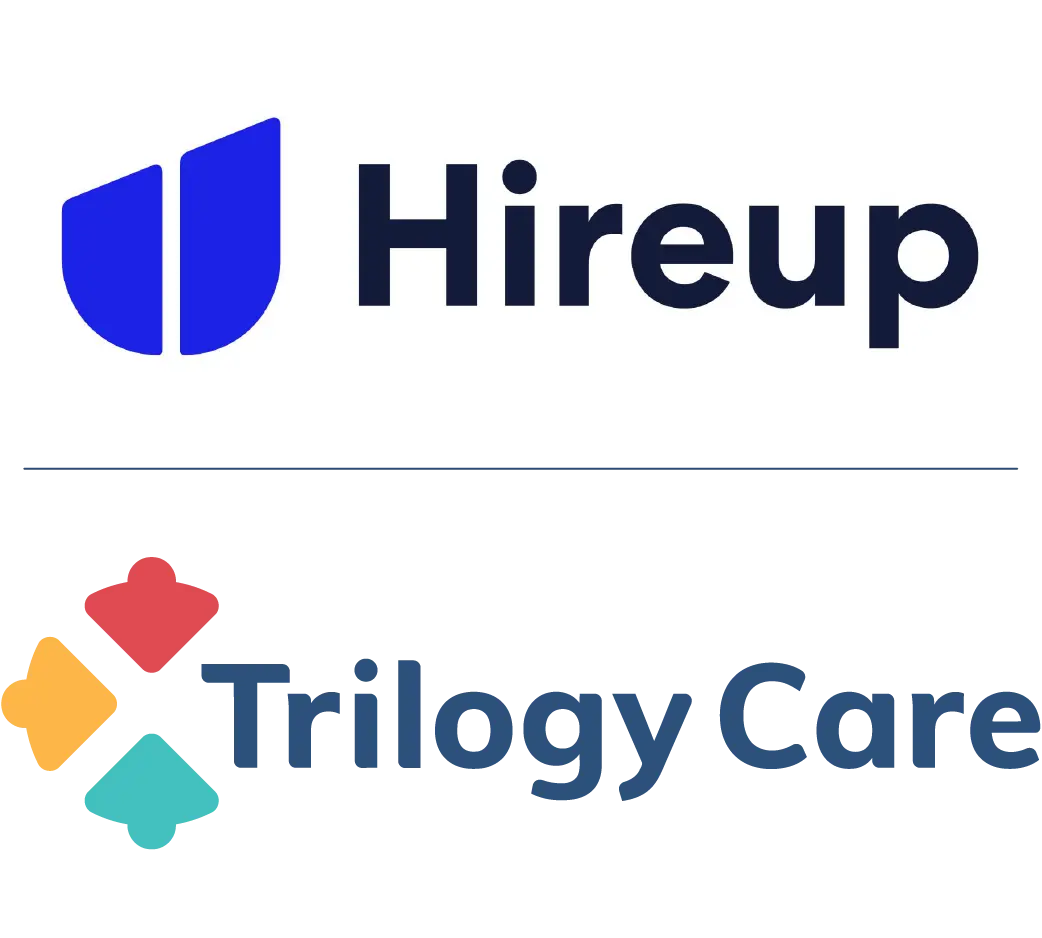 HireUp and Trilogy Care logos side by side