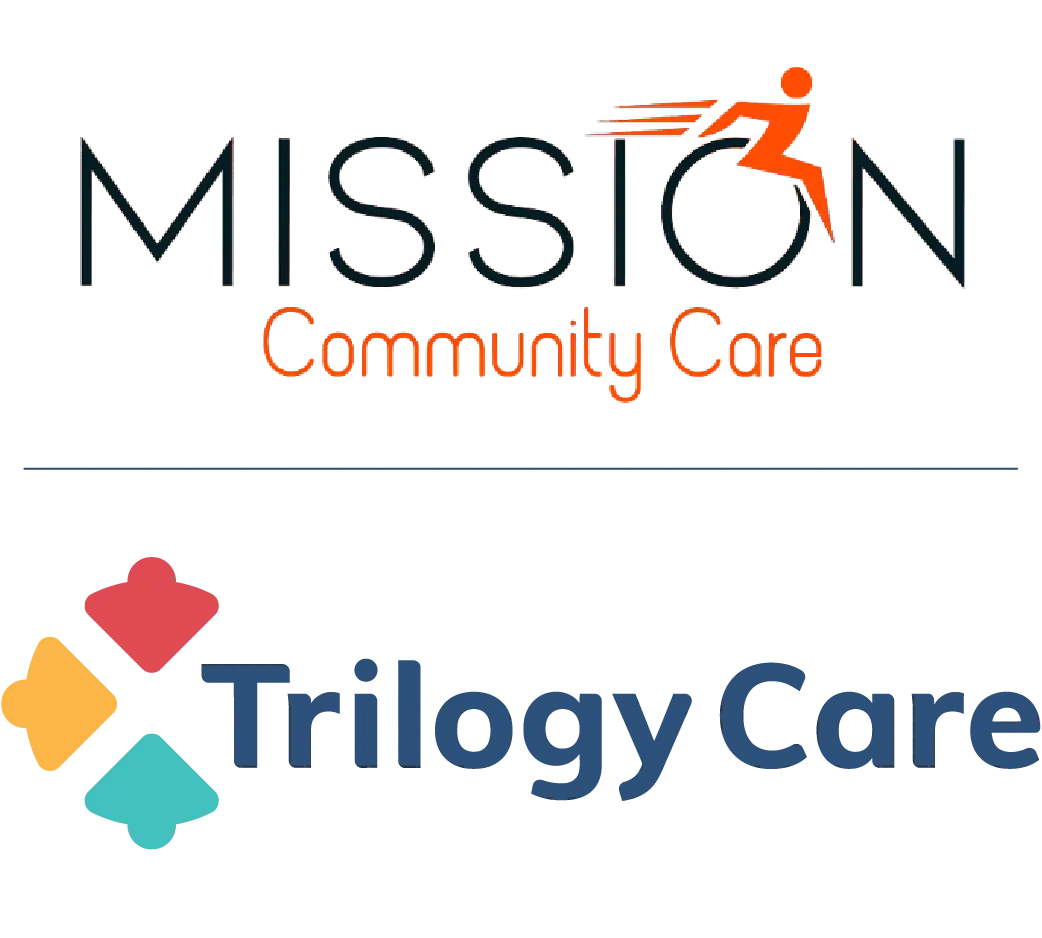 Mission Community Care and Trilogy Care logos side by side