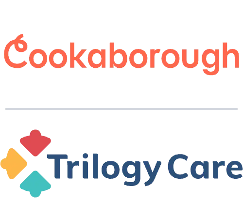 Cookaborough and Trilogy Care logos side to side