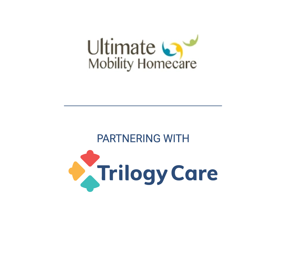 Ultimate Mobility and Trilogy Care logos side by side