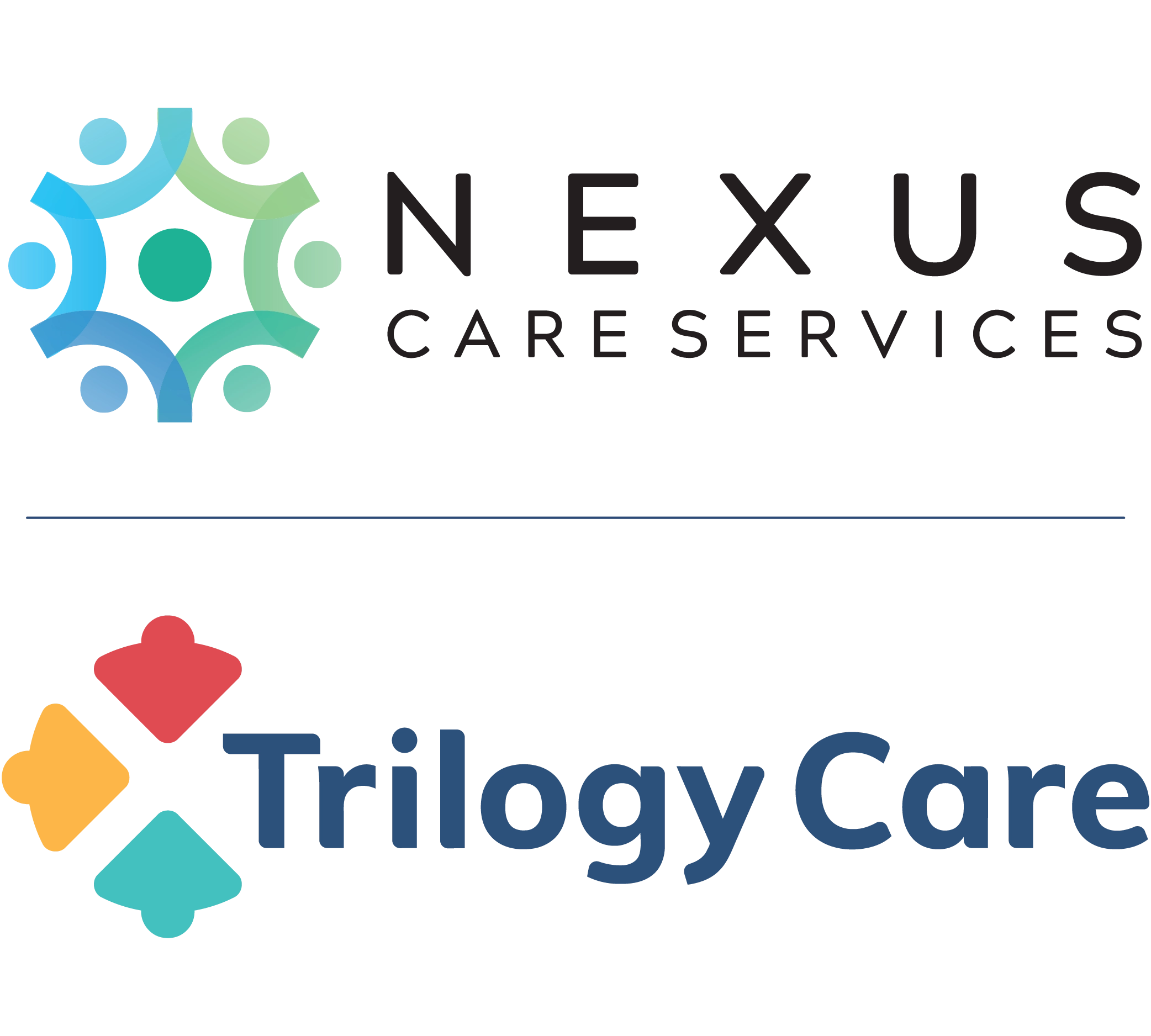Nexus and Trilogy Care logos side by side