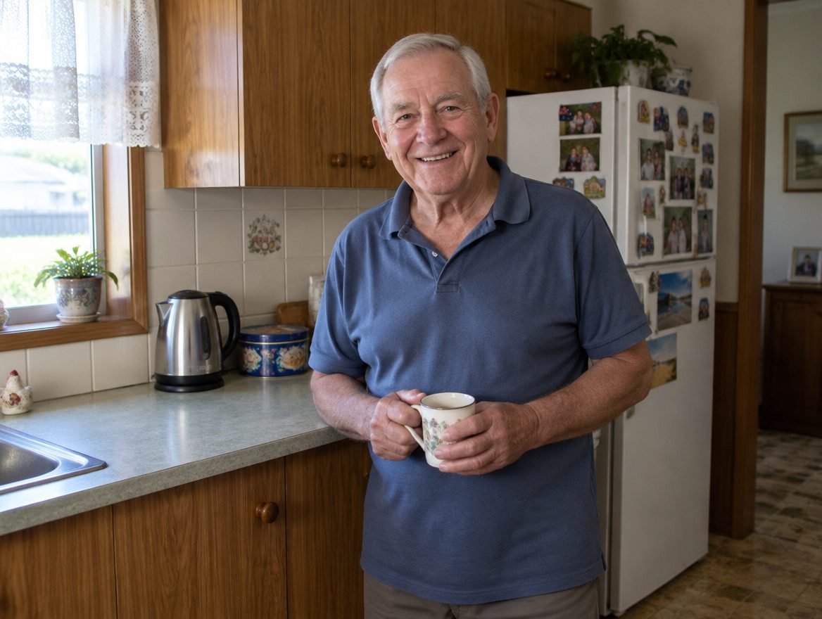 A Trilogy Care client at home in his kitchen